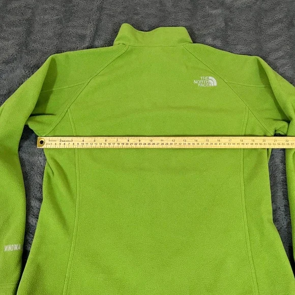 The North Face Womens Fleece Jacket Lime Green Windwall Full Zip L G - Picture 6 of 8